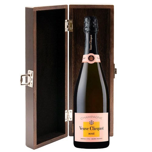 Veuve Clicquot Rose Label 75cl in Elm Wood Gift Box